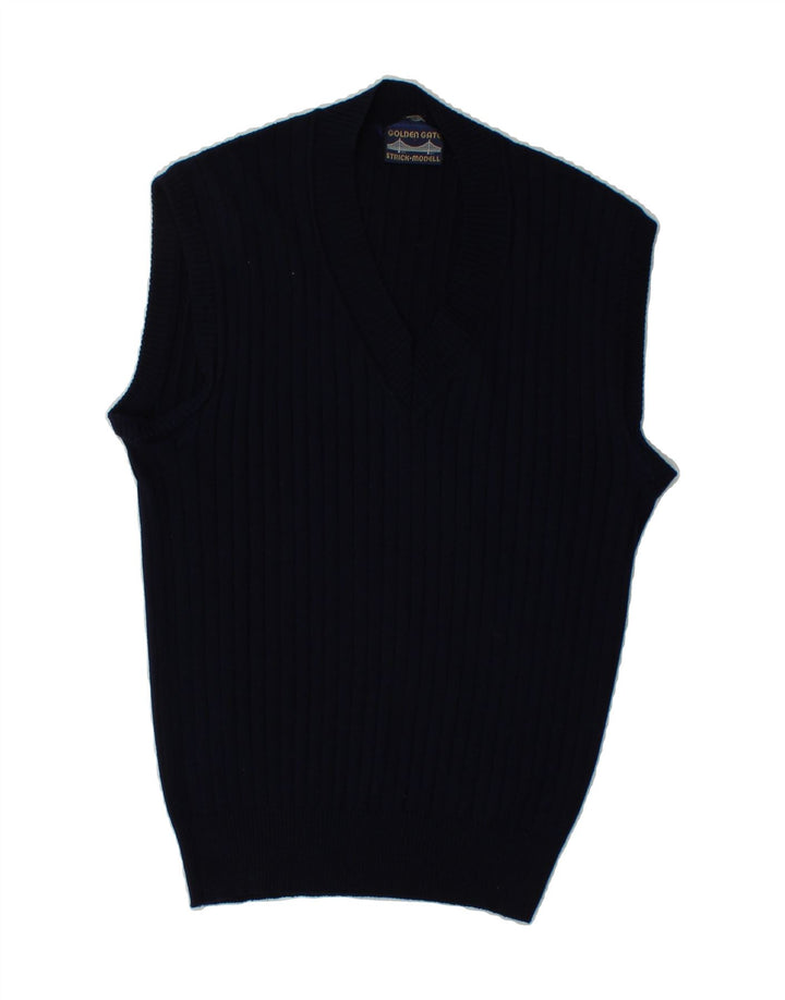 GOLDEN GATE Mens Vest Tank Top IT 50 Medium Navy Blue Acrylic Vintage Golden Gate and Second-Hand Golden Gate from Messina Hembry 