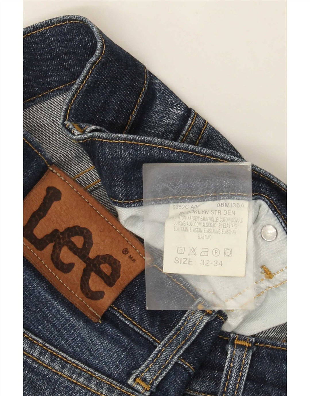 Lee Mens Brooklyn Straight Jeans W32 L30 Plavi pamuk