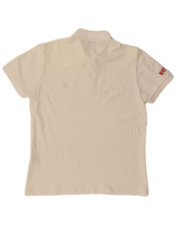 BROOKSFIELD Mens Graphic Polo Shirt IT 50 Medium White