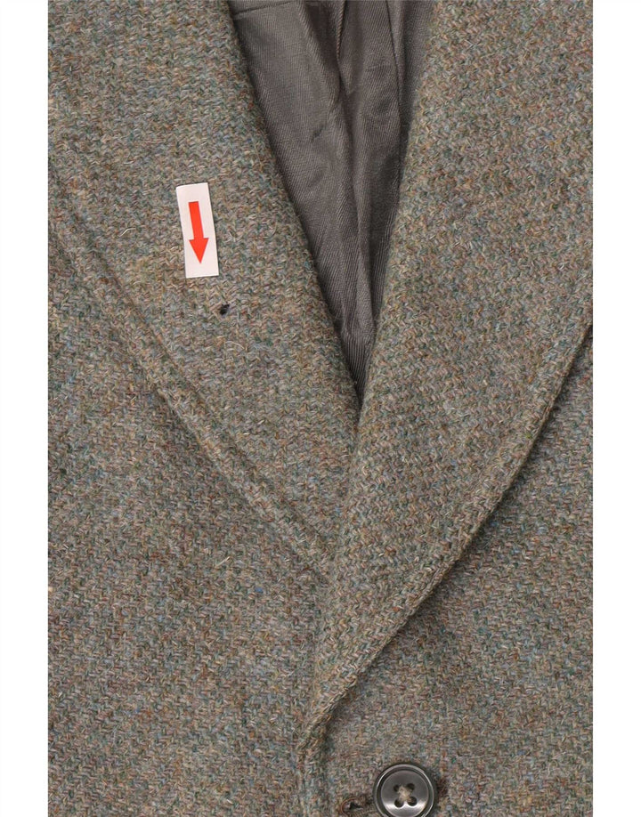 Harris Tweed Ženska vojna jakna sa 2 gumba UK 8 Mala kaki vuna