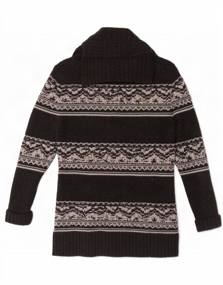 Fat Face ženski kardigan džemper UK 12 srednje sivi Fair Isle Lambswool
