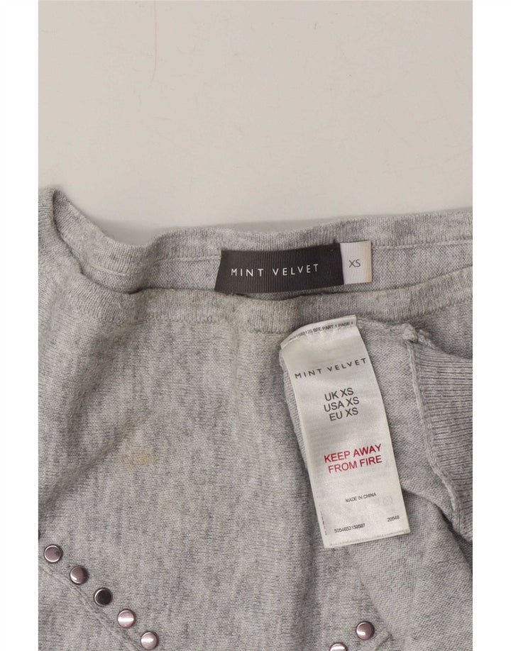 MINT VELVET Ženska prevelika bluza Top UK 6 XS Sivi flekasti poliester