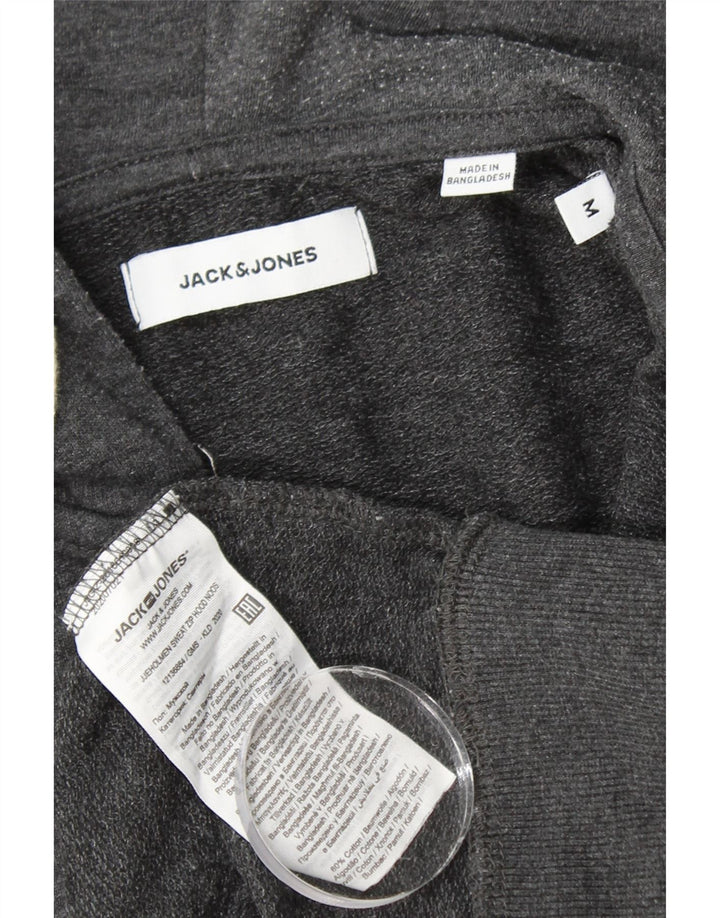 JACK & JONES muški pulover s kapuljačom s patentnim zatvaračem, srednje sivi pamuk