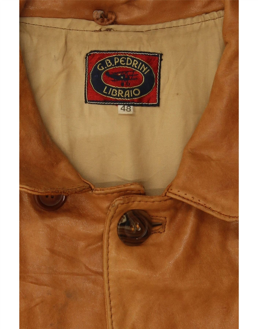 GB.PEDRINI muška kožna jakna IT 48 srednje bež koža