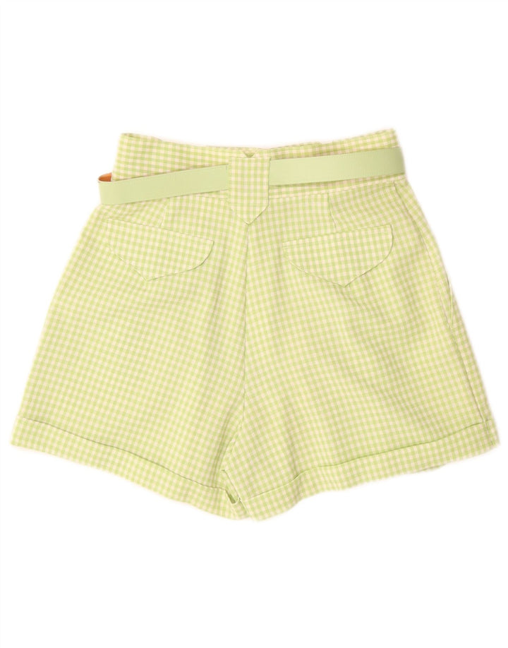 PIMKIE Ženske Chino kratke hlače visokog struka IT 44 Srednje W26 Green Gingham