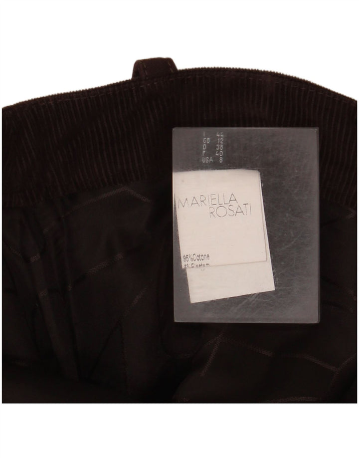 MARIELLA ROSATI Ženska maksi suknja od samta UK 12 Srednje W32 Smeđi pamuk