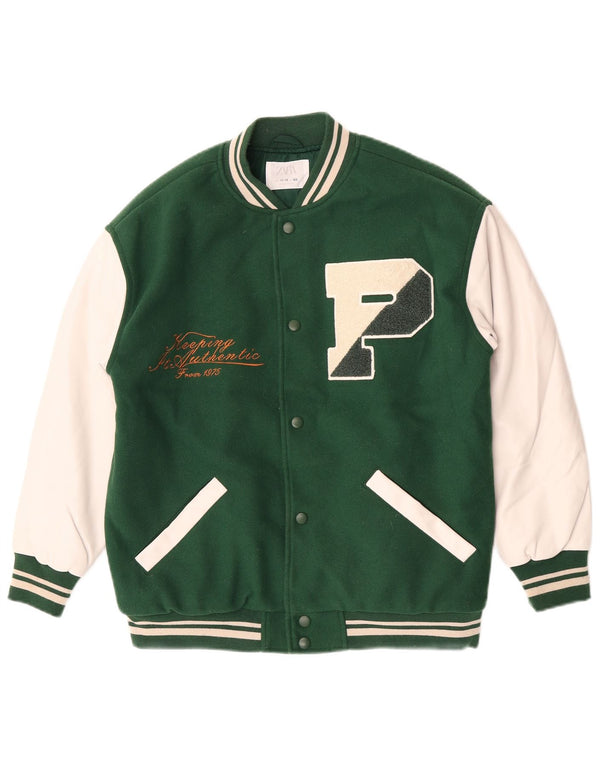 Zara Boys Graphic Sveučilišna jakna 11-12 godina, zelena boja, poliester