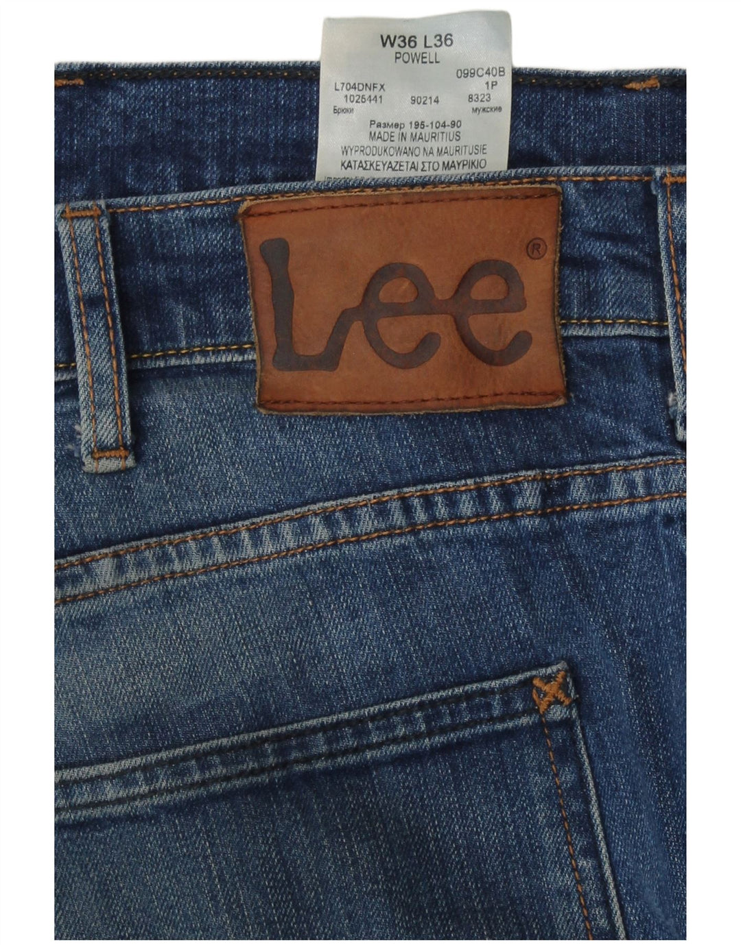 Lee Mens Powell Slim Jeans W36 L36 Plavi pamuk