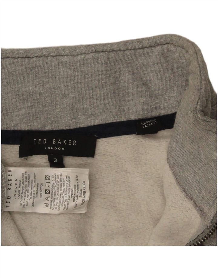 Ted Baker Ženska majica s izrezom s patentnim zatvaračem Vel. 3 Srednje sivi pamuk