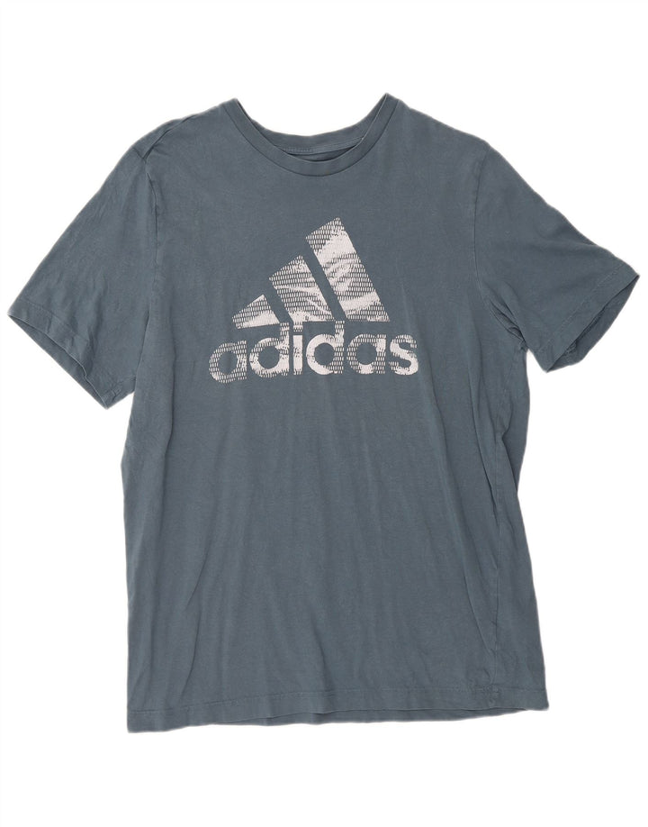 Adidas muška majica s grafičkim motivima srednje plavi pamuk