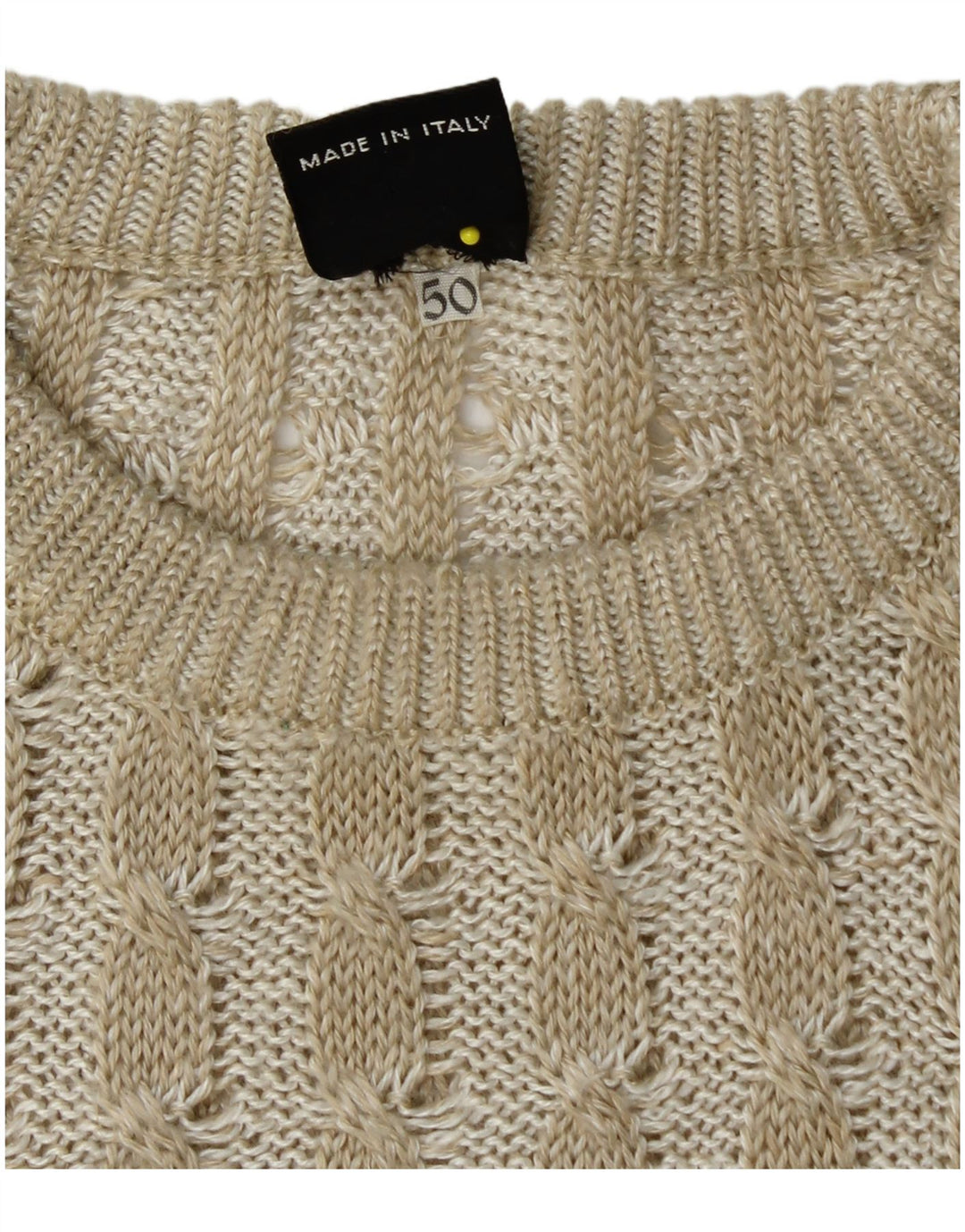 COBRA muški džemper s okruglim izrezom IT 50 srednje bež patchwork boje