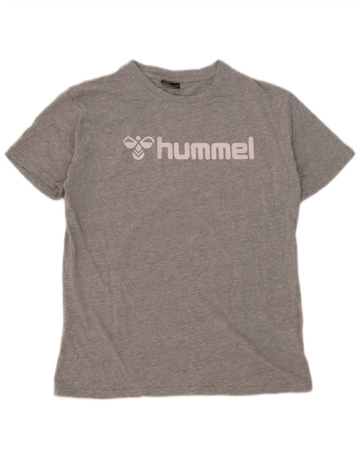 Hummel muška majica kratkih rukava s grafičkim motivima, srednje sivi flekasti pamuk