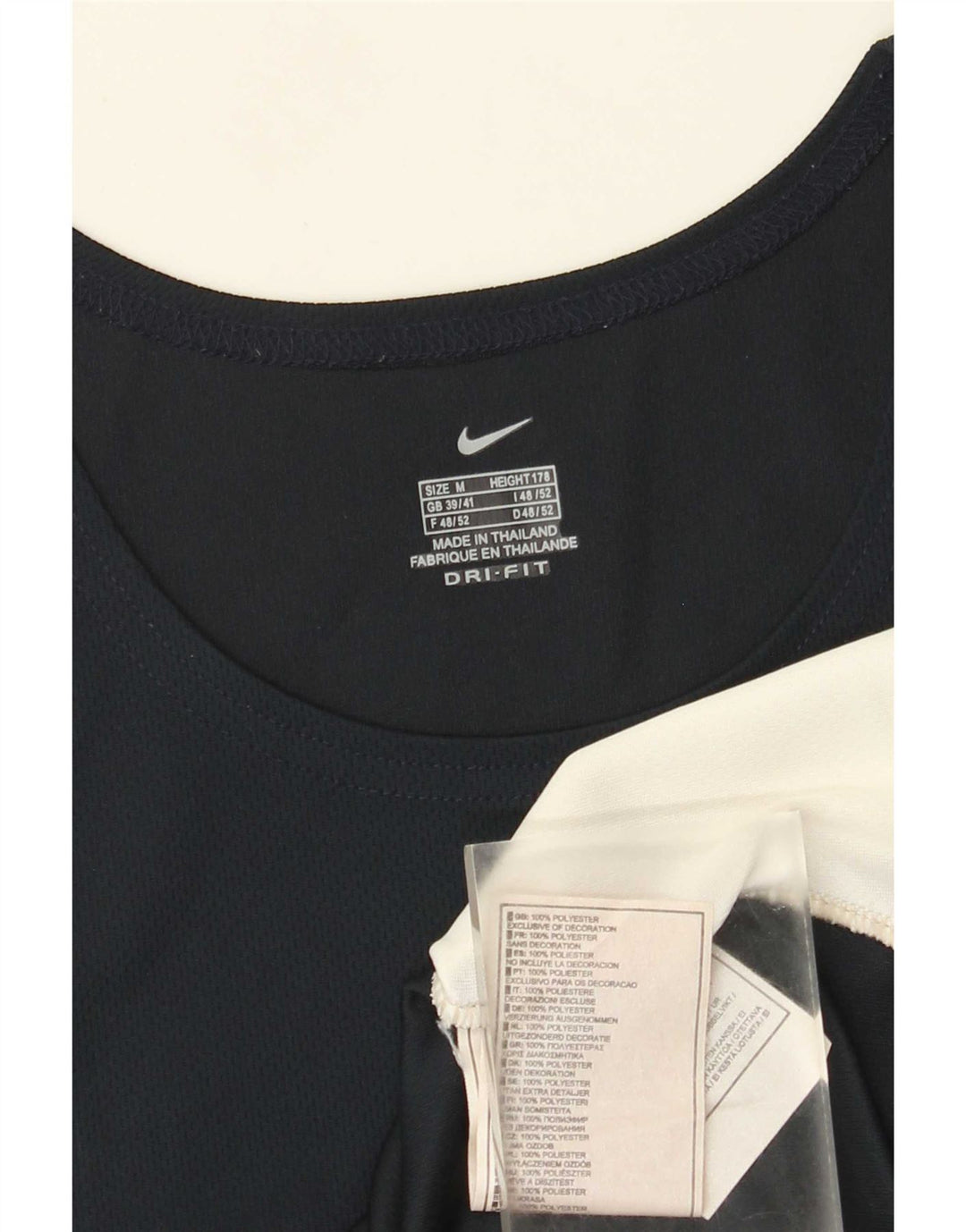 Nike Dri Fit Vest Top Medium Navy Blue Colourblock Poliester