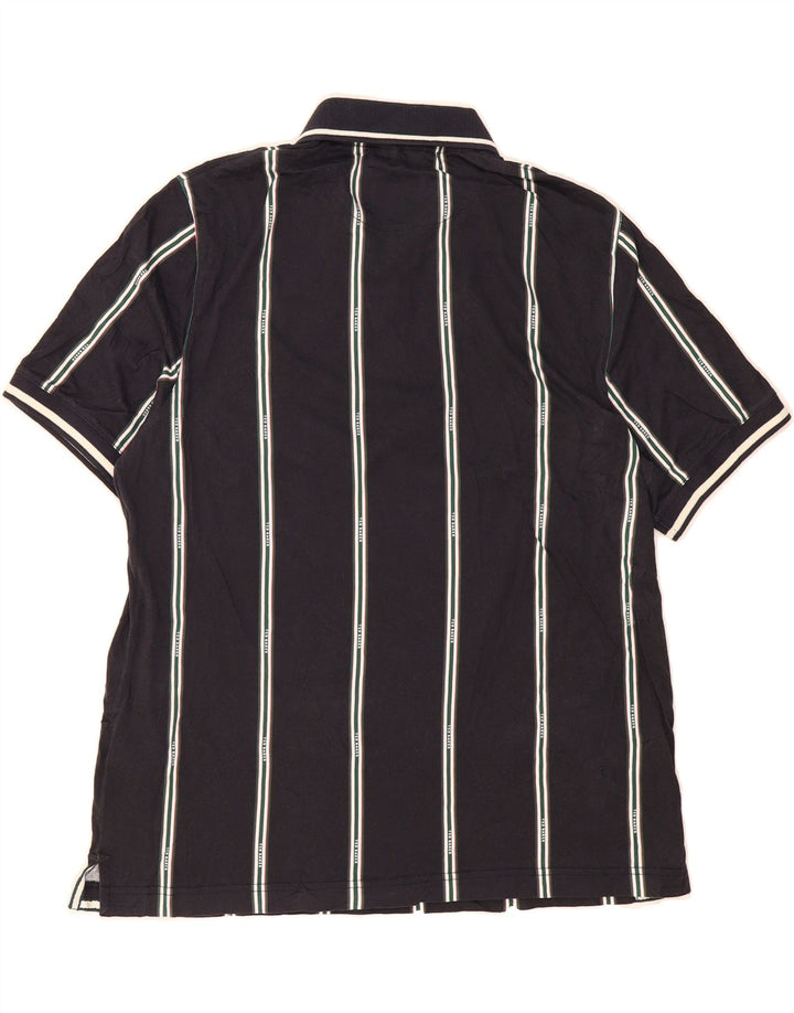 TED BAKER Mens Regular Fit Polo Shirt Size 4 Large Navy Blue Striped Vintage Ted Baker and Second-Hand Ted Baker from Messina Hembry 