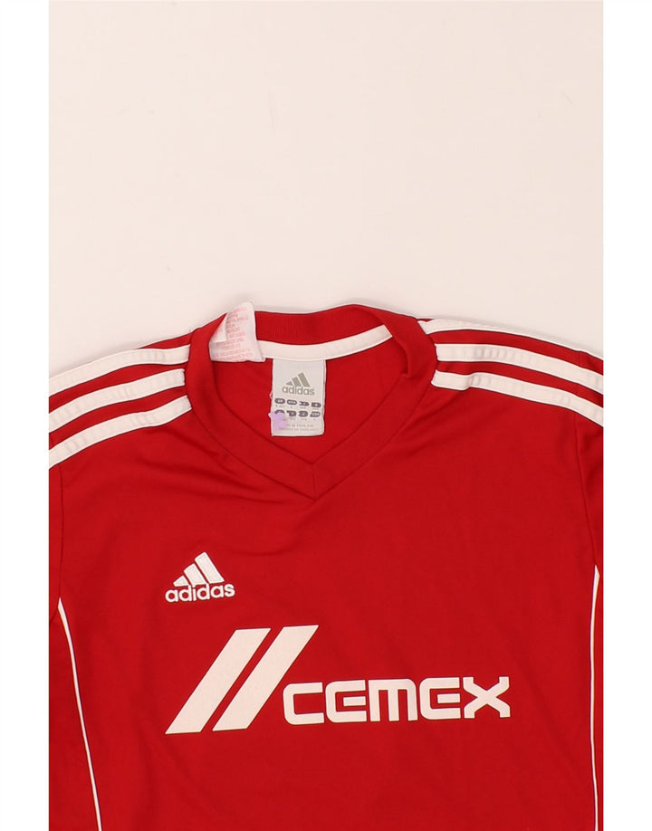 ADIDAS Boys Climalite Graphic T-Shirt Top 9-10 Years Red Polyester Vintage Adidas and Second-Hand Adidas from Messina Hembry 