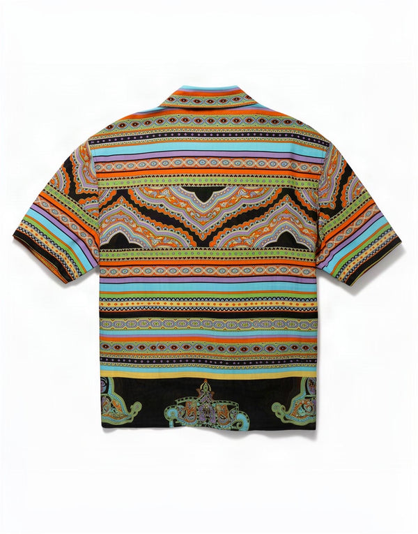Vintage ženska košulja kratkih rukava UK 16 Veliki raznobojni paisley