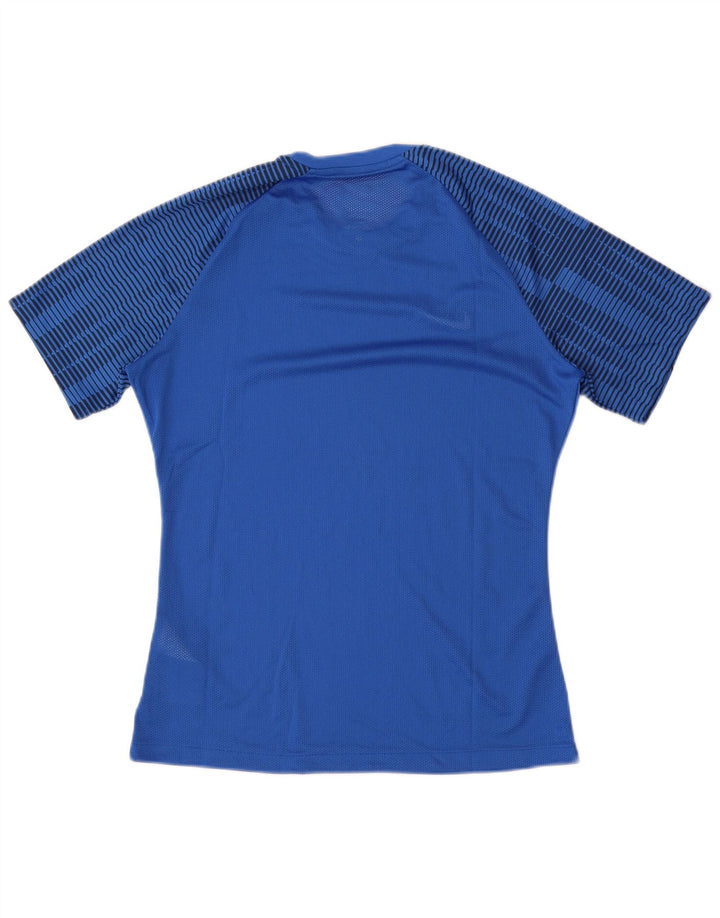 Nike Dri Fit Slim Fit majica kratkih rukava srednje plave pruge od poliestera