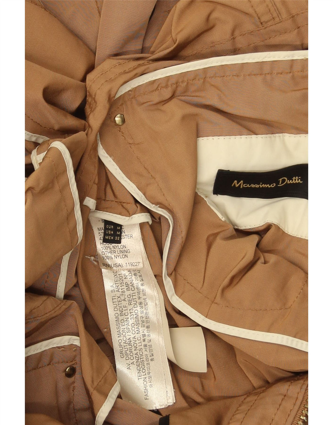 Ženska pomoćna jakna Massimo Dutti UK 14 srednje bež pamuk