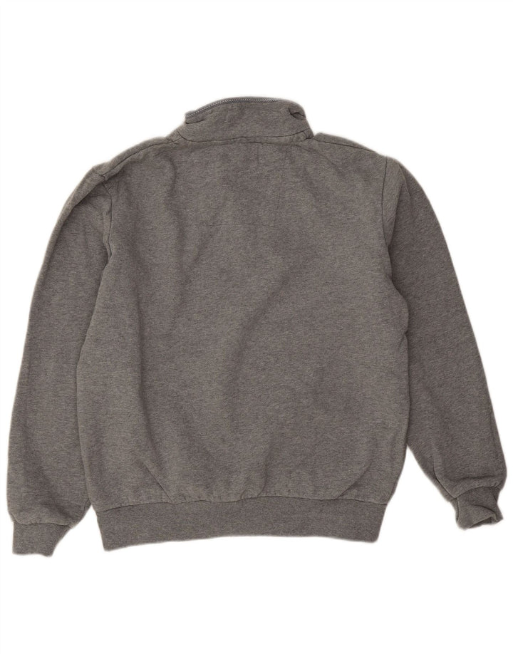 Crew Clothing Muška majica s izrezom s patentnim zatvaračem Srednje sivi pamuk