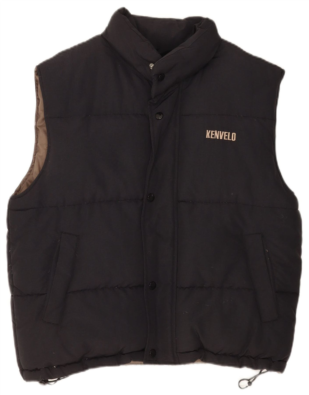 Kenvelo Mens Padded Gilet UK 38 Srednji crni najlon