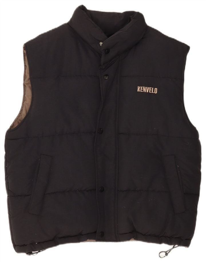 Kenvelo Mens Padded Gilet UK 38 Srednji crni najlon