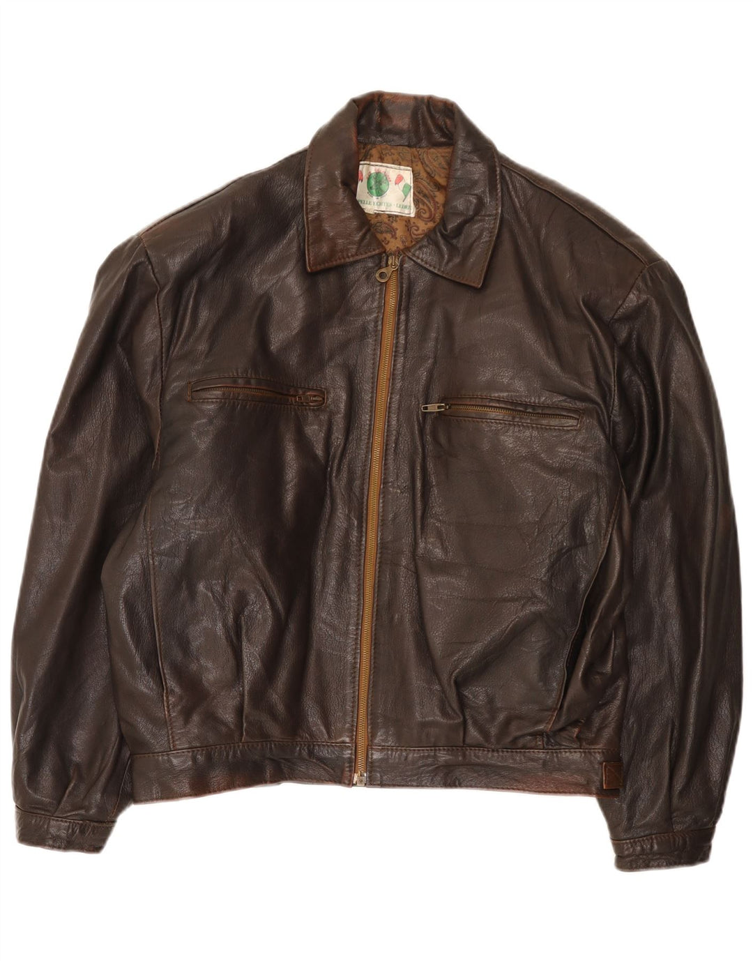 Vintage muška kožna jakna UK 40 Large Brown