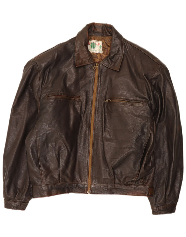 Vintage muška kožna jakna UK 40 Large Brown