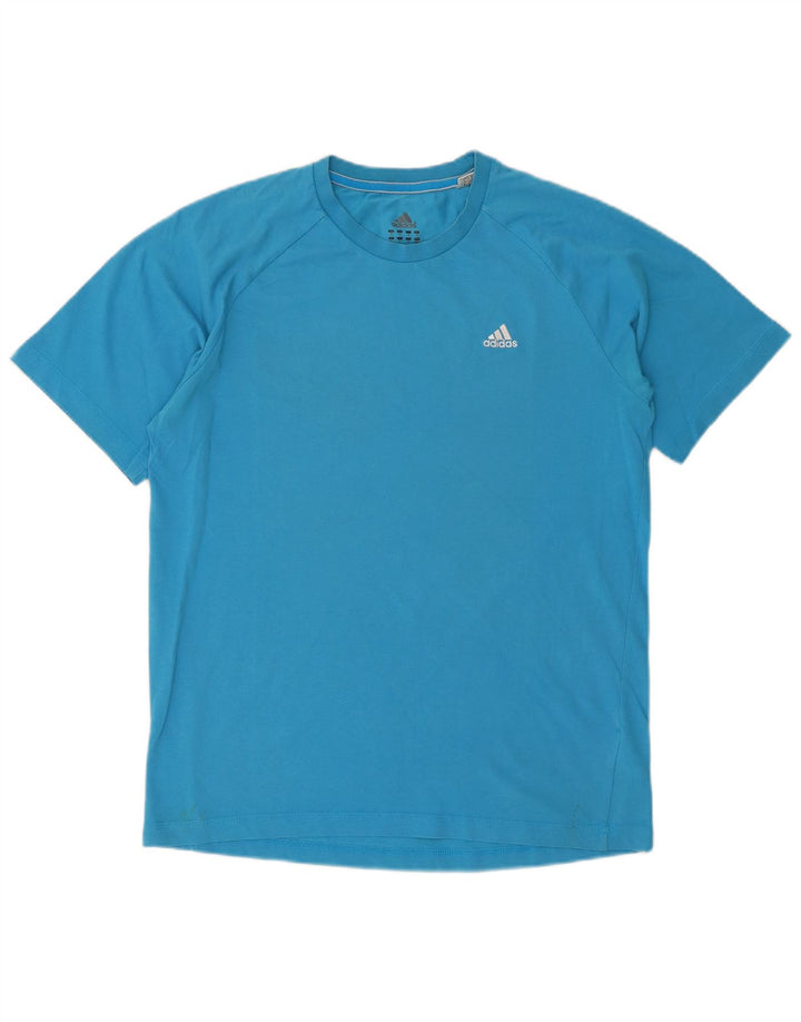 ADIDAS Mens Climalite T-Shirt Top Medium Blue Cotton