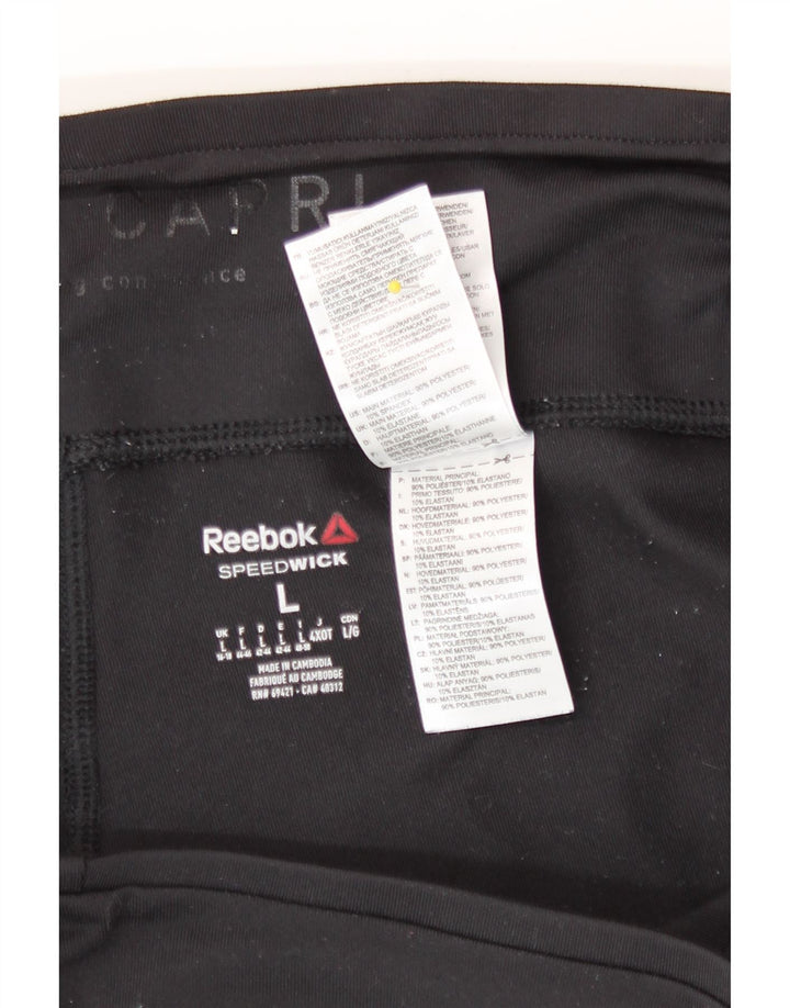 Reebok ženske kapri tajice UK 16/18 veliki crni poliester