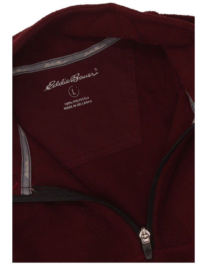 Eddie Bauer muški džemper od flisa s patentnim izrezom, veliki kestenjasti poliester