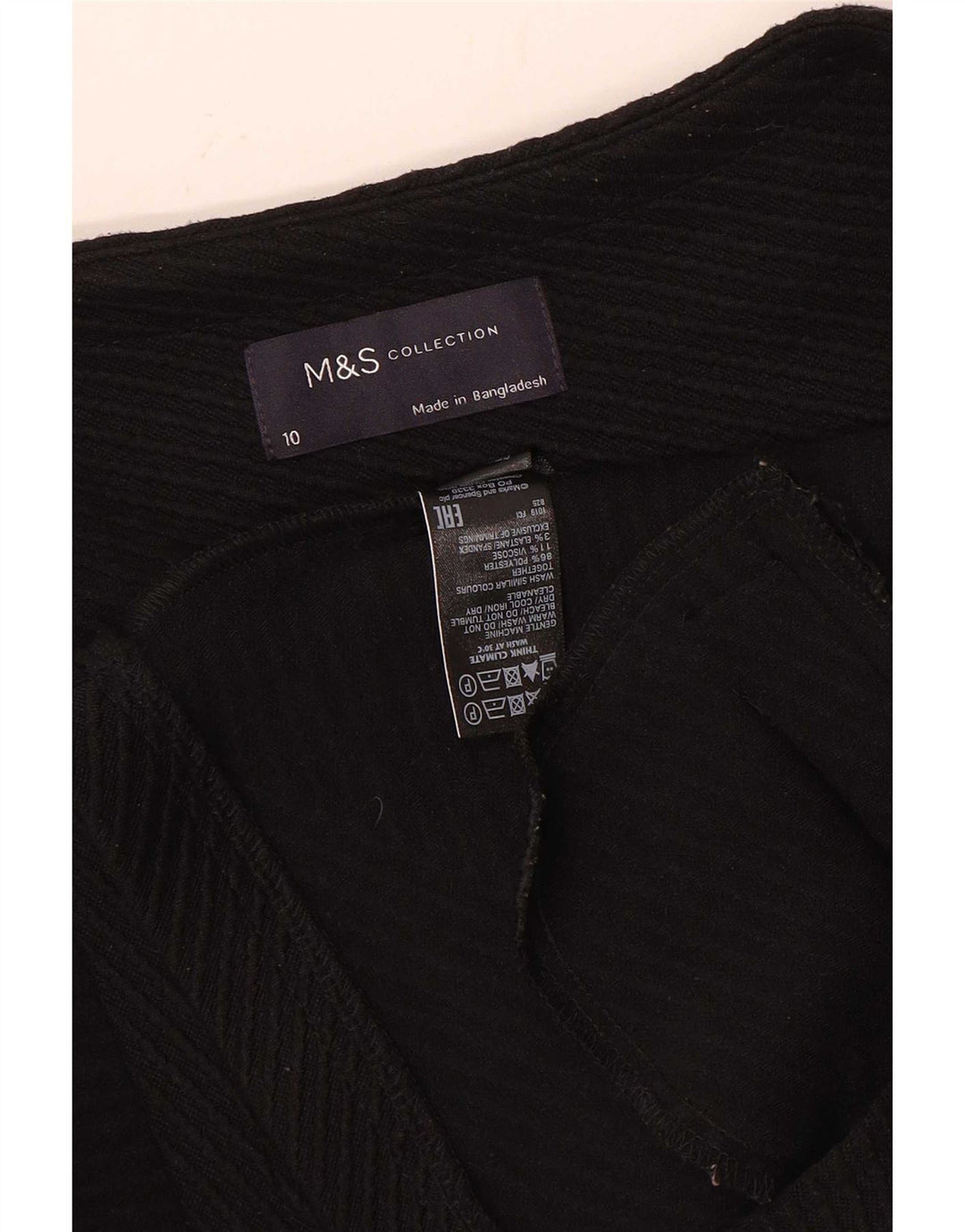 Marks & Spencer Ženska jakna s punim patentnim zatvaračem UK 10 Mala crna na pruge