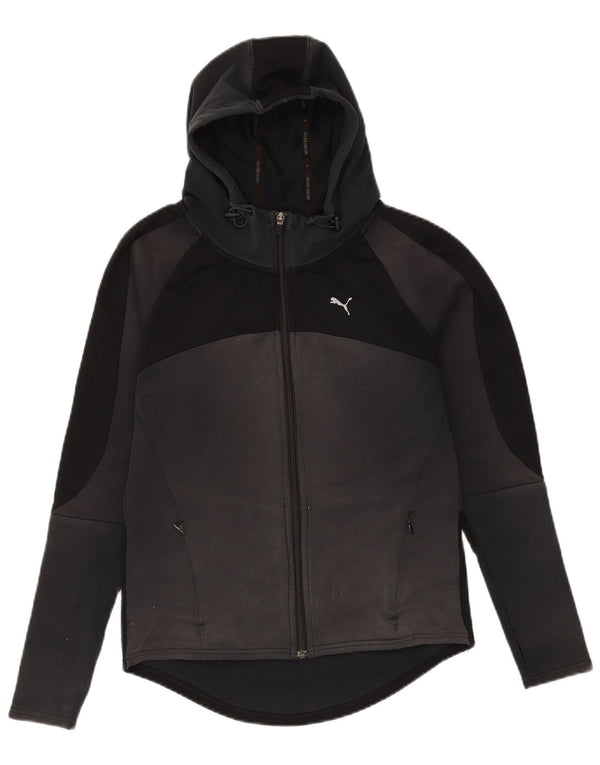 Puma ženski pulover s kapuljačom s patentnim zatvaračem UK 10 Small Black Colourblock Cotton
