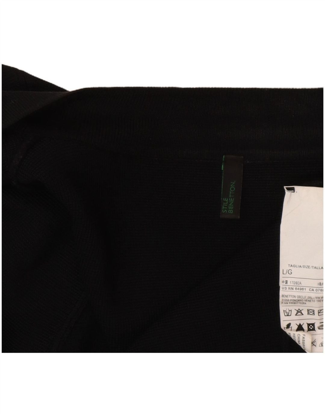 Benetton ženski otvoreni bolero džemper UK 16 veliki crni viskoza