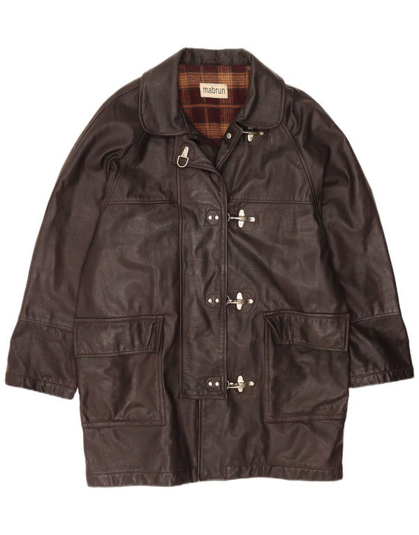 MABRUN ženski preveliki kožni kaput IT 50 XL smeđa koža