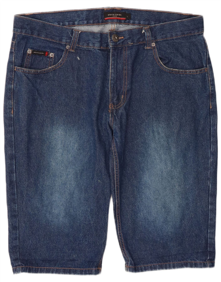 Pierre Cardin muške traper kratke hlače Large W36 plavi pamuk