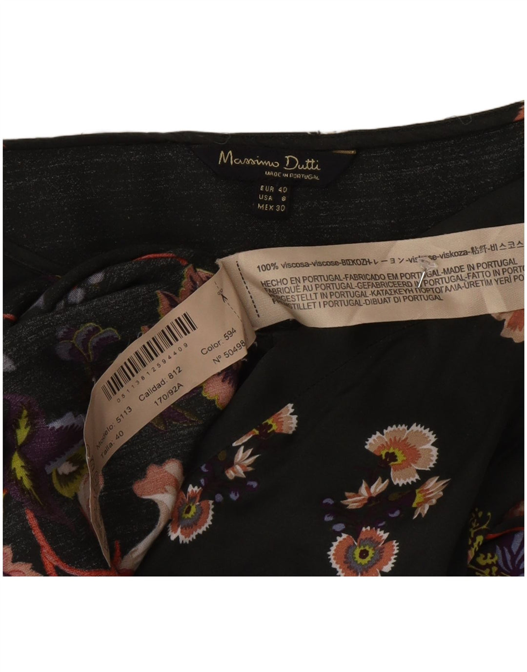 Ženska bluza dugih rukava Massimo Dutti EU 40 Srednje zelena cvjetna