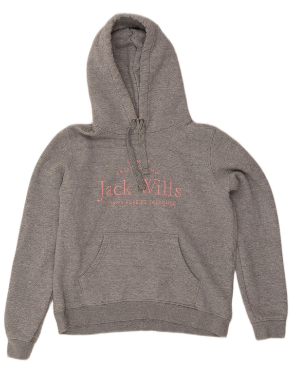 Jack Wills Ženska majica s kapuljačom s grafičkim motivima UK 12 Srednje sivi pamuk