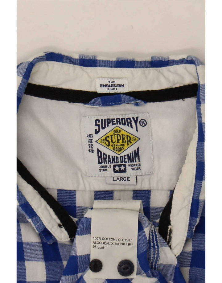 Superdry muška košulja Large Blue Gingham pamuk