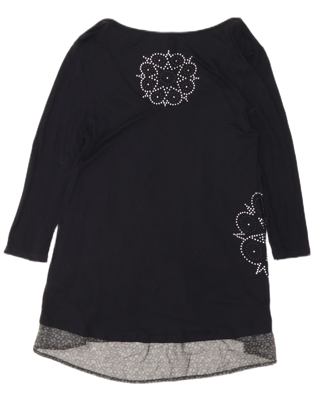 DESIGUAL ženska haljina A-kroja s 3/4 rukavima UK 12 srednje crna viskoza