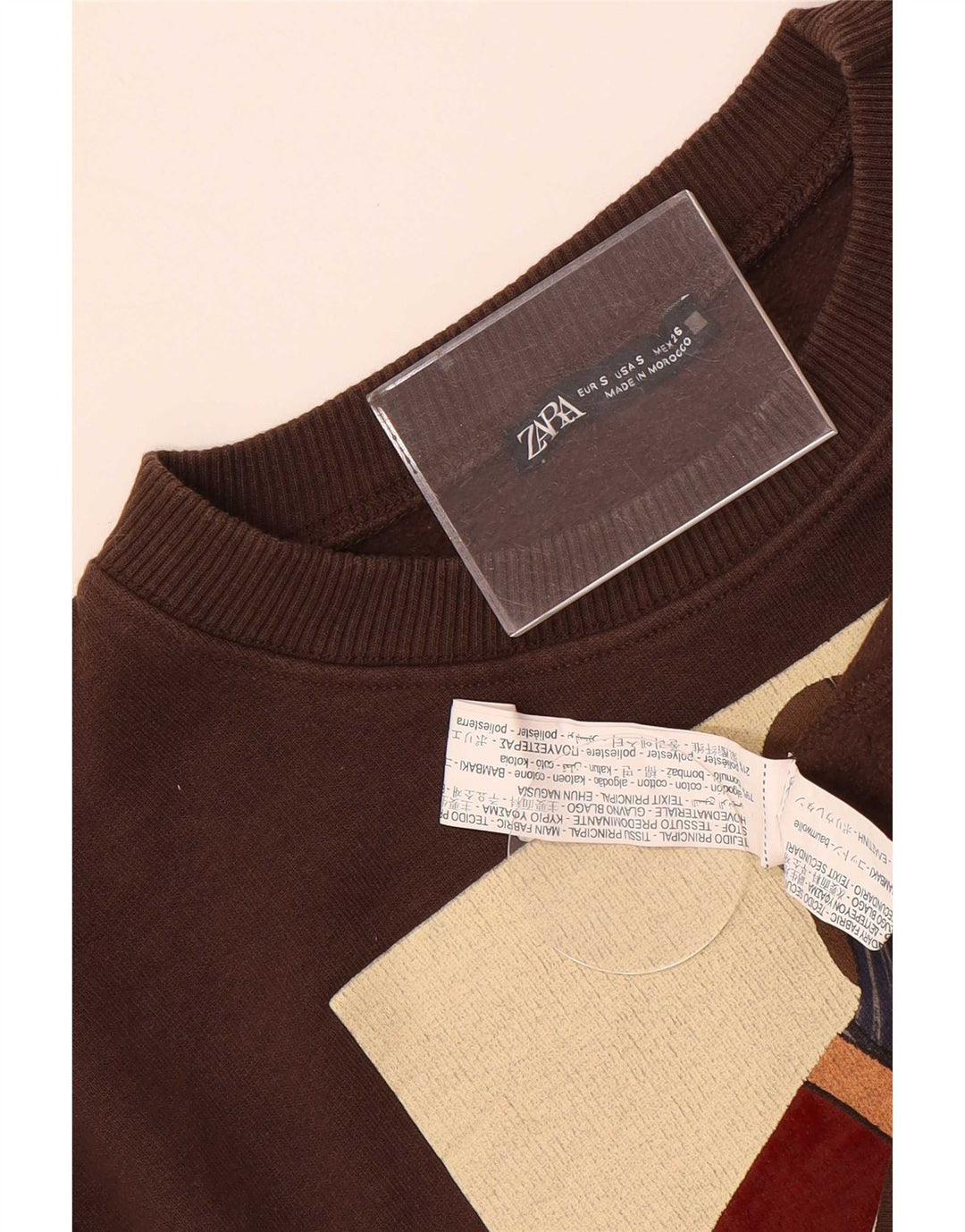Zara ženska majica s kratkim grafičkim motivima UK 10 Small Brown