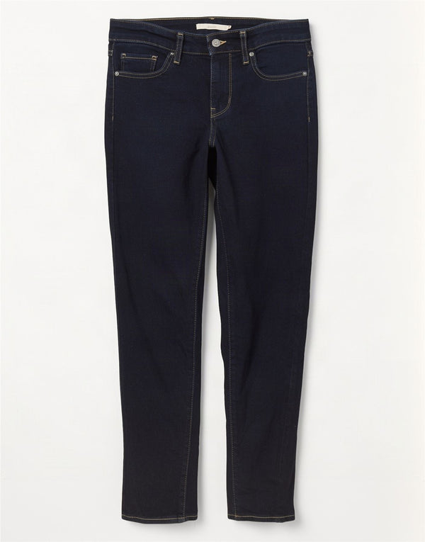 Levi's ženske 711 uske traperice W28 L30 tamnoplavi pamuk