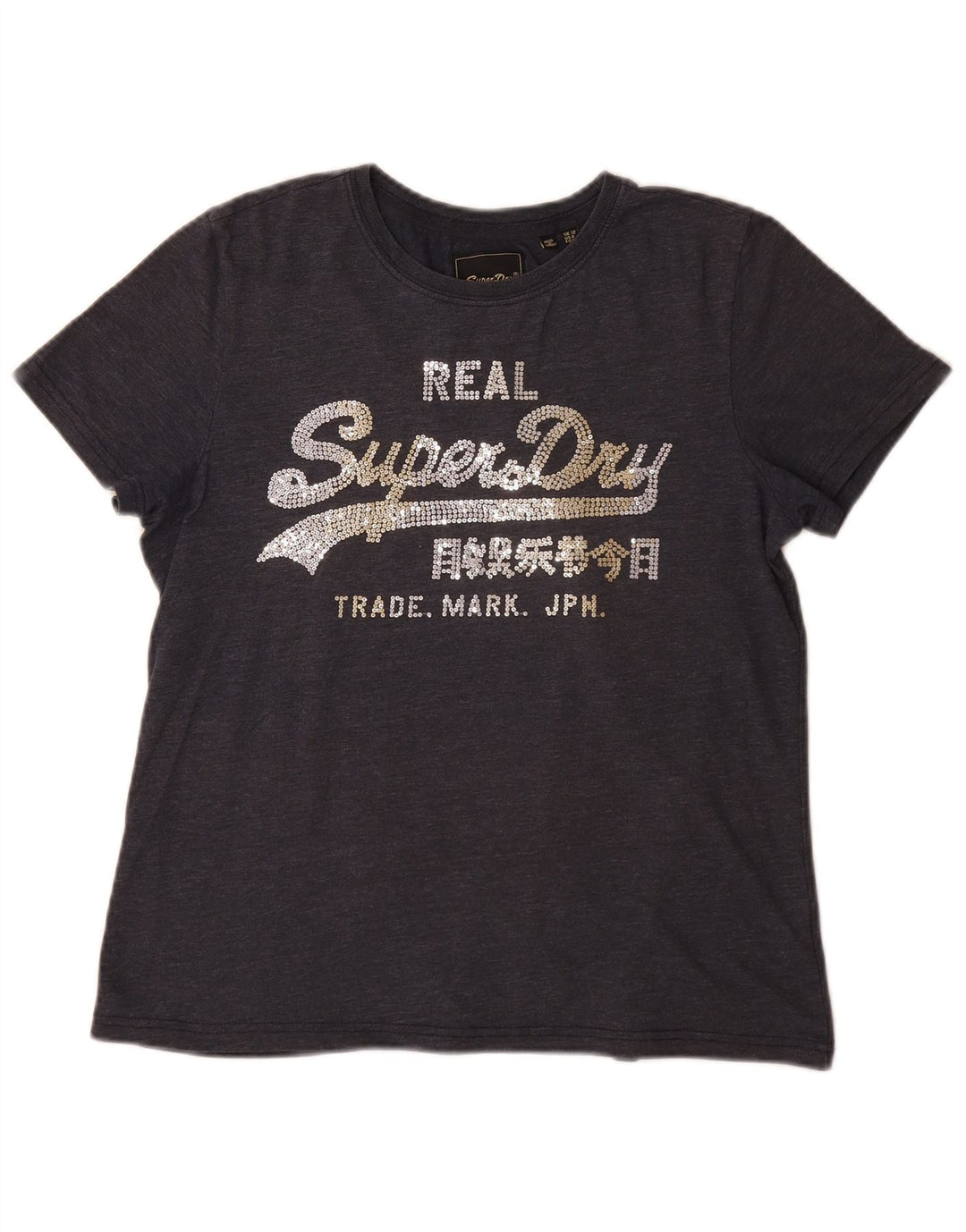 Superdry ženska majica kratkih rukava s grafičkim motivima UK 12 srednje siva