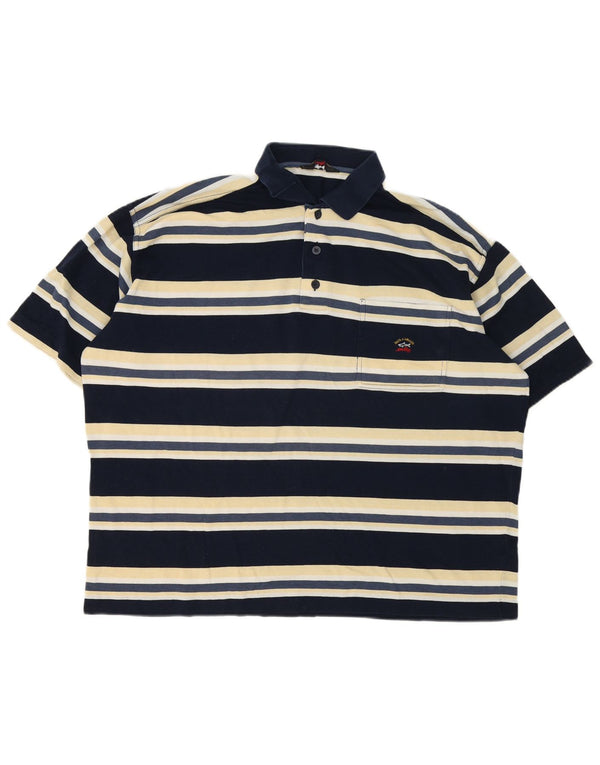 Paul & Shark muška polo majica 2XL tamnoplavi pamuk na pruge