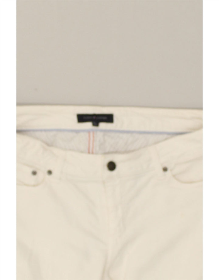 TOMMY HILFIGER Womens Bootcut Casual Trousers W32 L30 White Cotton | Vintage Tommy Hilfiger | Thrift | Second-Hand Tommy Hilfiger | Used Clothing | Messina Hembry 