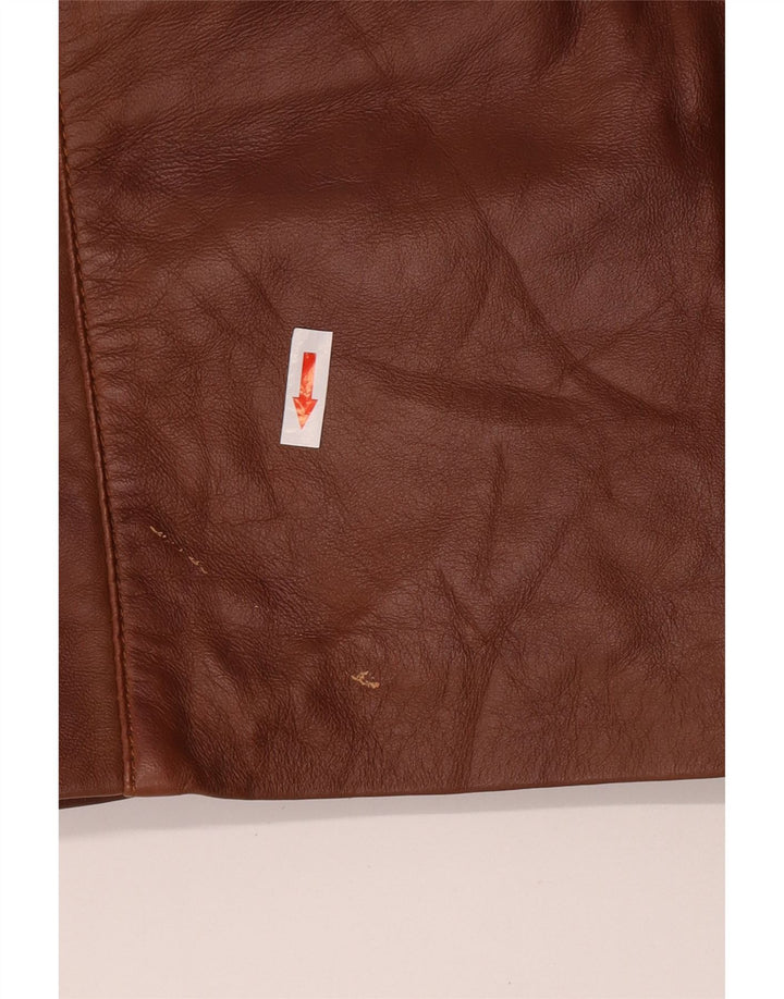 Vintage muška kožna jakna sa 3 gumba UK 40 velika smeđa koža