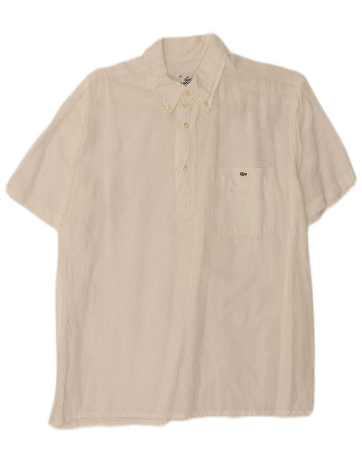 Lacoste muška majica kratkih rukava, velika bijela lanena veličina 42