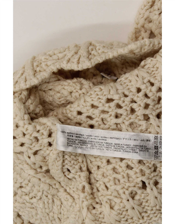 Zara ženski pleteni prozirni vrh UK 8 Small Beige Acrylic