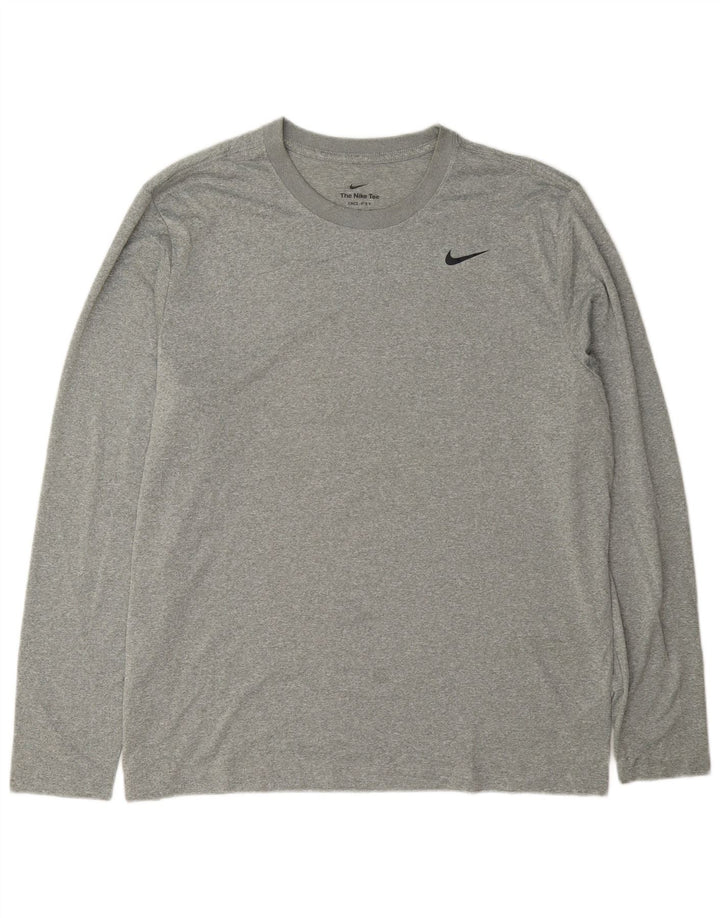 Nike Dri Fit majica s dugim rukavima XL sivi flekasti poliester
