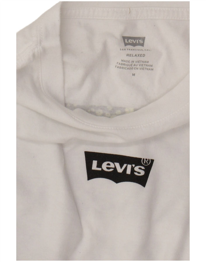 LEVI'S muška opuštena majica dugih rukava s grafikama, srednji bijeli pamuk