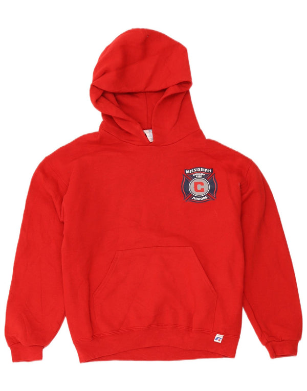 Russell Athletic Boys Chicago Fire Graphic majica s kapuljačom 13-14 godina XL crvena